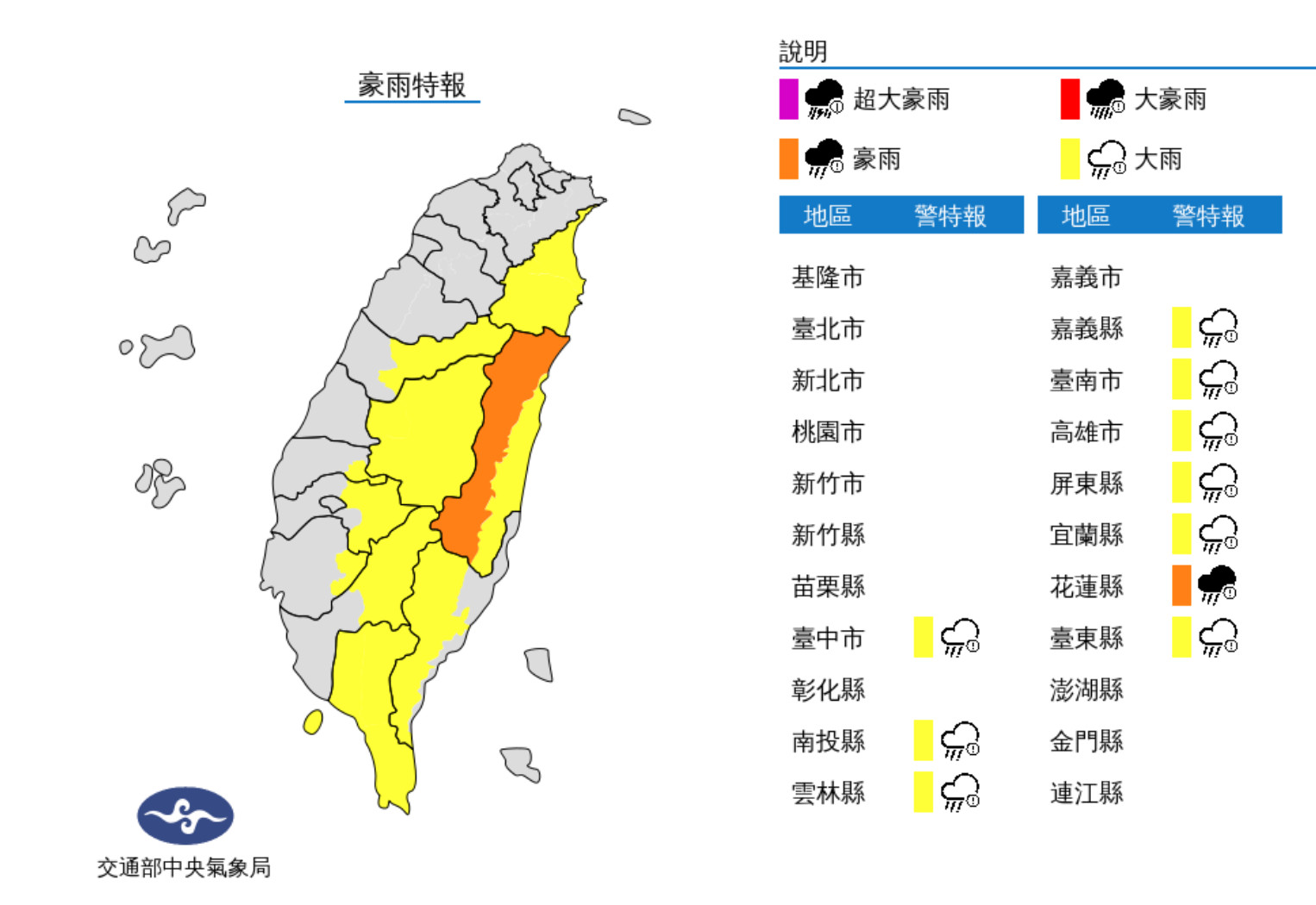 ▲氣象局發布豪大雨特報。（圖／氣象局）