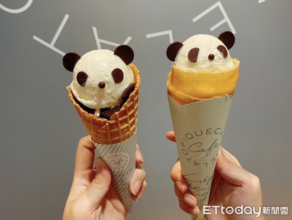 ▲▼gelato pique café推熊貓可麗餅、漂浮黑咖啡。（圖／gelato pique café提供）