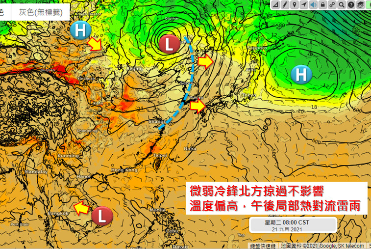 ▲中秋連假天氣穩定炎熱。（圖／翻攝自Facebook／天氣職人吳聖宇）