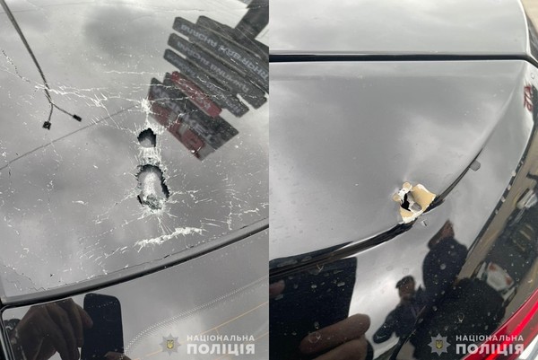 ▲▼烏克蘭助理轎車遭射擊。（圖／翻攝自Facebook／@UA.National.Police）
