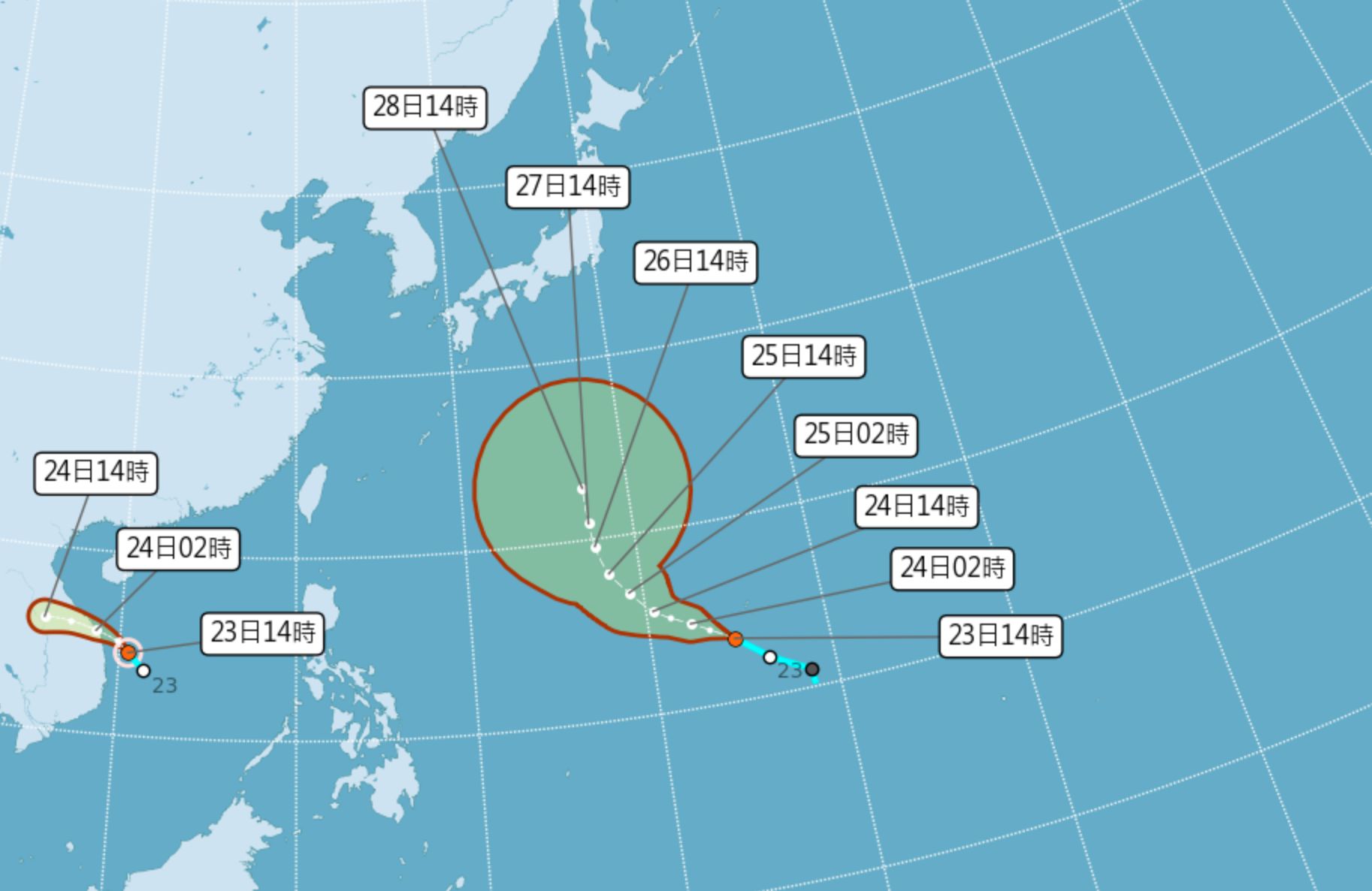 ▲▼明日起北東轉涼有雨。（圖／氣象局）