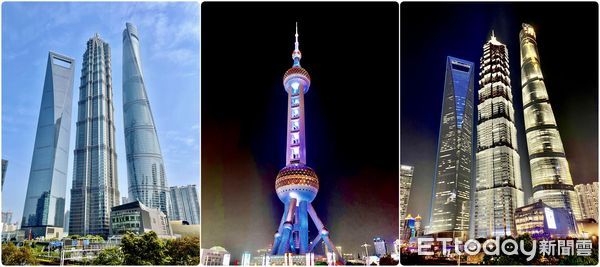 ▲上海著名地標：上海中心大廈、環球金融中心、金茂大廈和東方明珠電視塔。（圖／記者趙禕攝）