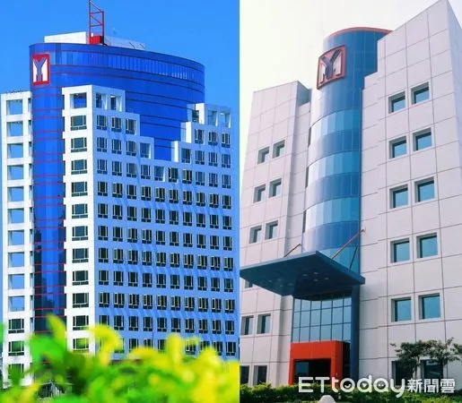▲陽明七堵總部(左)與高雄大樓外型都是公司英文縮寫YM外型，很有特色。（圖／陽明人提供）