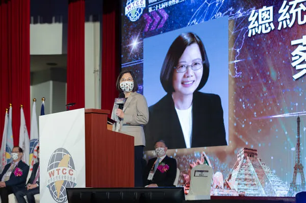 ▲▼總統蔡英文出席「世界台灣商會聯合總會第27屆年會暨第3次理監事聯席會議」。（圖／總統府提供）