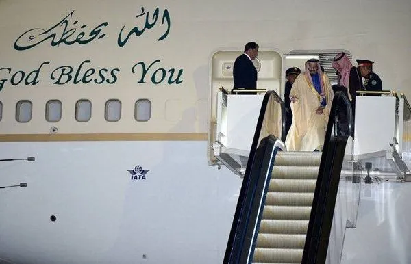 ▲▼沙烏地阿拉伯國王薩爾曼（King Salman）的特製專機（圖／翻攝自沙烏地阿拉伯外交部臉書）