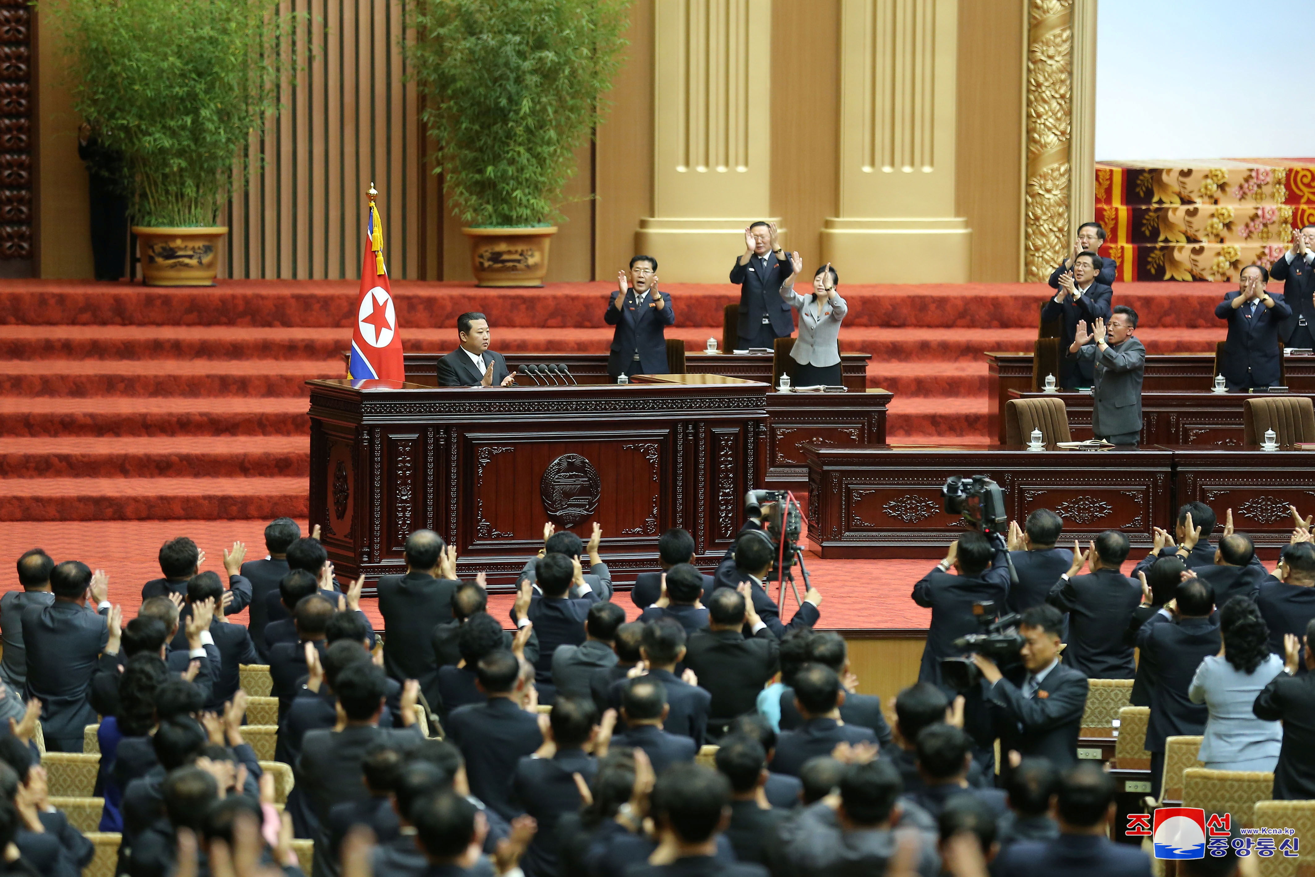 ▲▼北韓第14屆第5次最高人民會議。（圖／路透社）