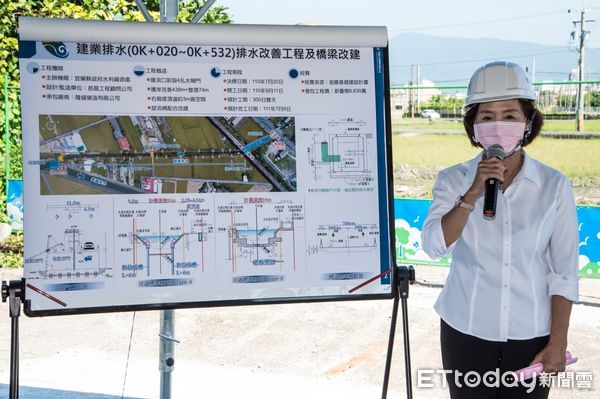 ▲▼宜蘭縣長林姿妙視察宜市建業排水改善工程進度，並限令2022/7月如期完成，以杜絕水患。（圖／記者游芳男翻攝，下同）