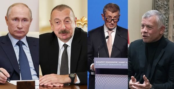 ▲▼亞塞拜然總統阿利耶夫（Ilham Aliyev，左二）、捷克總理巴比斯（Andrej Babis，右二）、約旦國王阿布杜拉二世（Abdullah II）皆被揭露是利用離岸避稅的貪腐人士，俄羅斯總統普丁則被暗示與摩納哥的隱匿資產有關聯 。（圖／達志影像／美聯社）