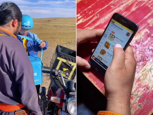 ▲▼ 大草原點外賣。（圖／翻攝自影片）