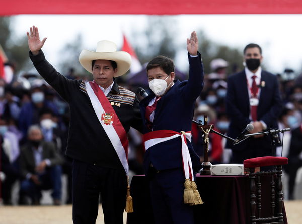 ▲▼秘魯總統Pedro Castillo（左）與總理Guido Bellido Ugarte（右）。（圖／路透社）