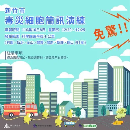 ▲訊息包含中英文各1則，持續約5分鐘。（圖／新竹市政府提供）