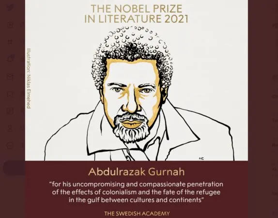 ▲▼坦尚尼亞小說家古納（Abdulrazak Gurnah）獲諾貝爾文學獎。（圖／翻攝自The Nobel Prize）