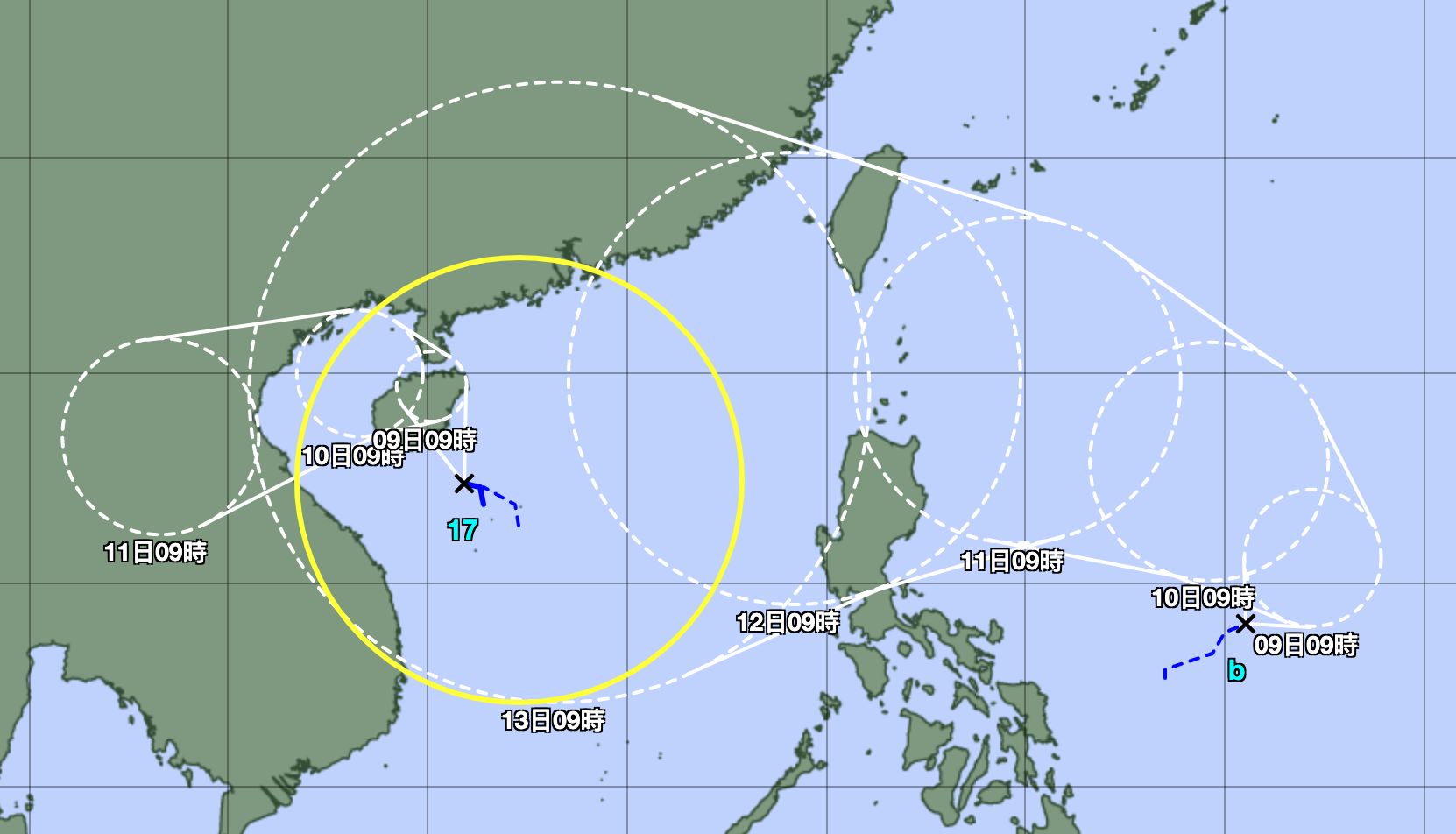 ▲▼颱風獅子山、圓規。（圖／取自氣象局、日本氣象廳、RAMMB、NCDR）
