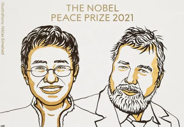 ▲▼2021年諾貝爾和平獎得主。（圖／@NobelPrize）