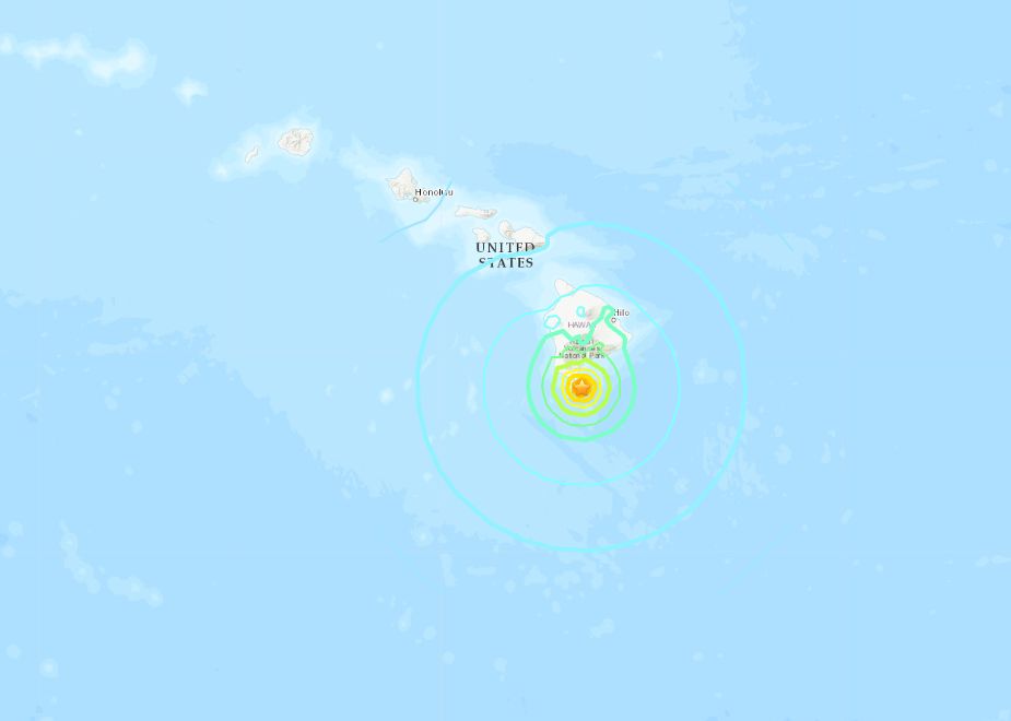 ▲▼夏威夷近海規模6.2地震　檀香山也感覺到晃動。（圖／翻攝自USGS）