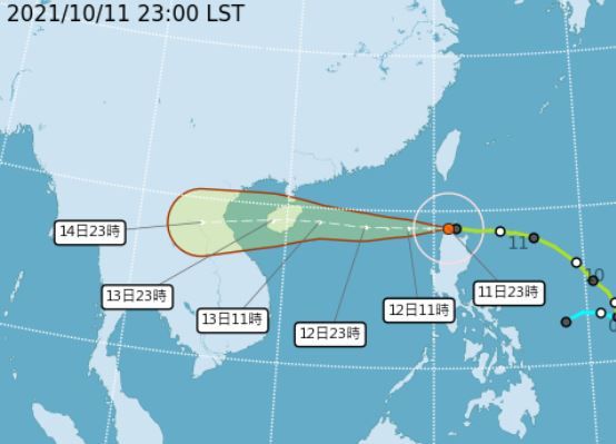 ▲▼輕度颱風圓規10/11 23:30海上颱風警報。（圖／氣象局）