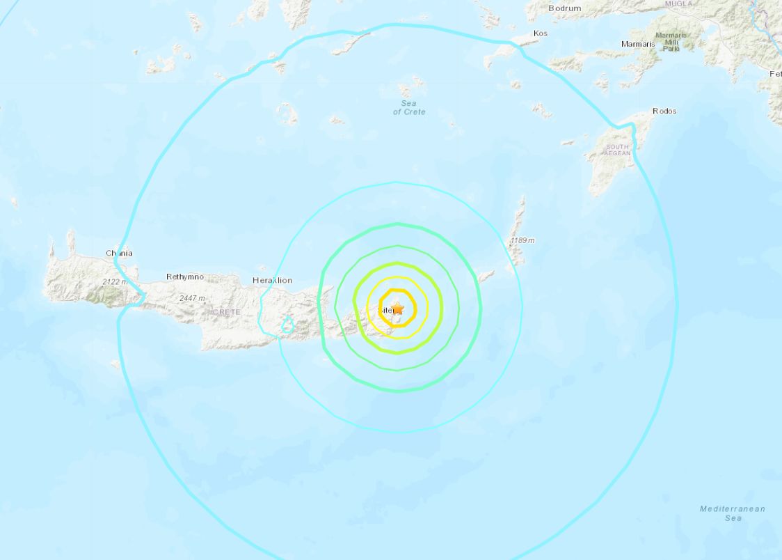 ▲▼ 希臘發生6.2強震。（圖／翻攝自USGS）