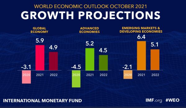 ▲▼IMF下修了2021年的全球經濟成長率至5.9%。（圖／翻攝自Twitter／IMF）