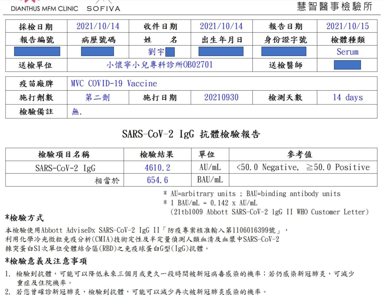 ▲▼ 劉宇第三次驗抗體出爐（圖／翻攝劉宇粉專）