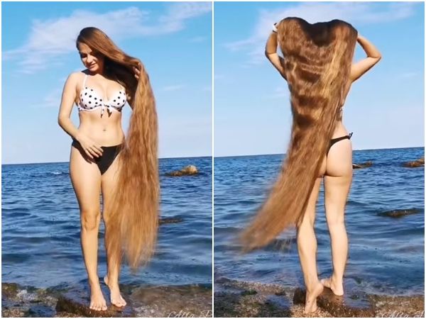 ▲▼烏克蘭真實版長髮公主！她30年沒剪過「頭髮長度＞身高」。（圖／翻攝自instagram／@alla_perkova）