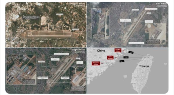 ▲▼衛星照片顯示，解放軍對鄰近台灣的3處空軍基地進行擴建。（圖／翻攝自Twitterwww.anoncandanga.com）