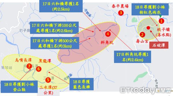 ▲▼侯友宜市長只是20日派潛搜隊，自料角坑的六和橋往下至三水潭4公里水路，深入潭底持續搜索，家屬在岸邊招魂，搜救隊仍在搜索            。（圖／記者陳以昇攝）