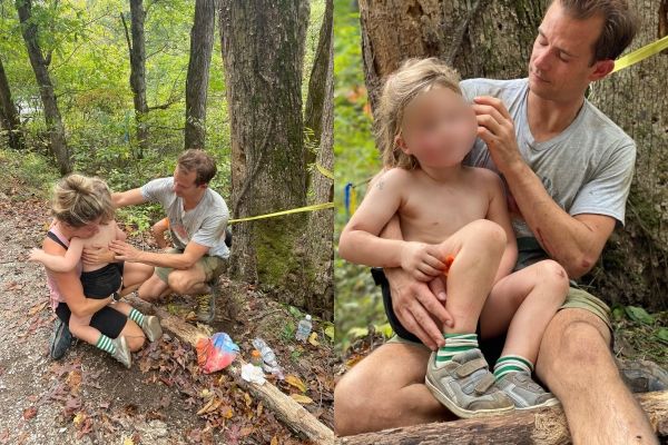 美國4歲男童墜21公尺懸崖，奇蹟輕傷。（圖／翻攝自Facebook／Wolfe County Search and Rescue Team）