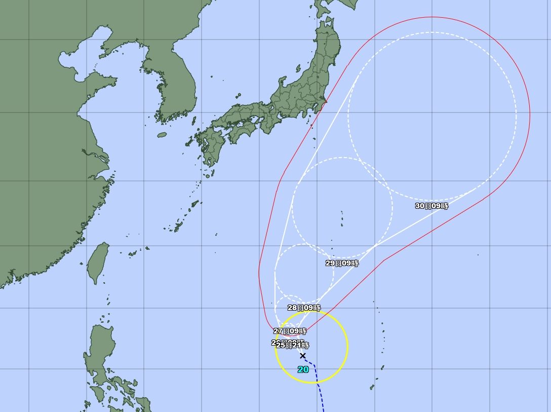 ▲▼20號颱風瑪瑙生成。（圖／翻攝日本氣象廳）