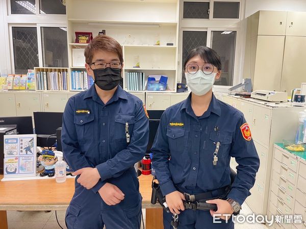 ▲瑞安街派出所巡邏員警吳婉綾、陳俊瓏成功幫民眾找回走失愛女。（圖／記者張君豪翻攝）