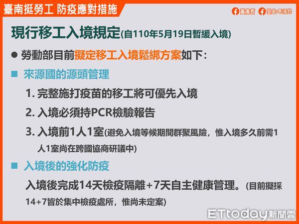 ▲台南市勞工局指出，密切注意中央未來開放移工引進之政策，並於防疫優先的條件下協助事業單位引進移工。（圖／記者林悅翻攝，下同）