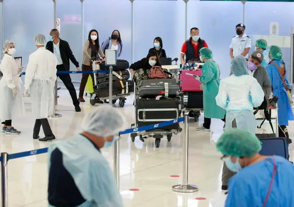 ▲▼ 泰國疫情／蘇凡納布國際機場11月1日迎來疫情後第一波外國旅客。（圖／路透）