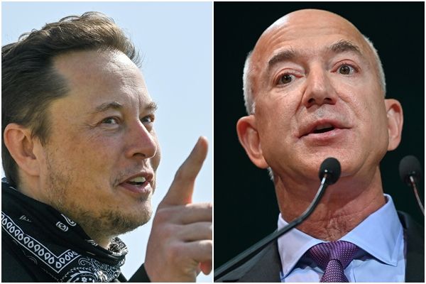 ▲▼馬斯克（Elon Musk）、貝佐斯（Jeff Bezos）。（圖／路透）