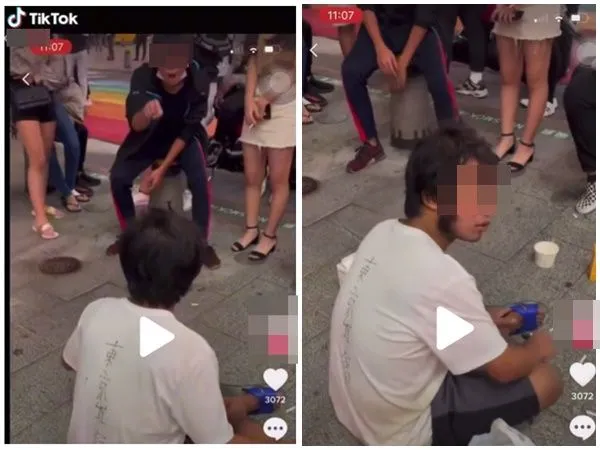 ▲▼屁孩霸凌「西門町街友」拍抖音！高雄YouTuber北上1舉懂暖哭4萬人。（圖／翻攝Ru儒哥YouTube）