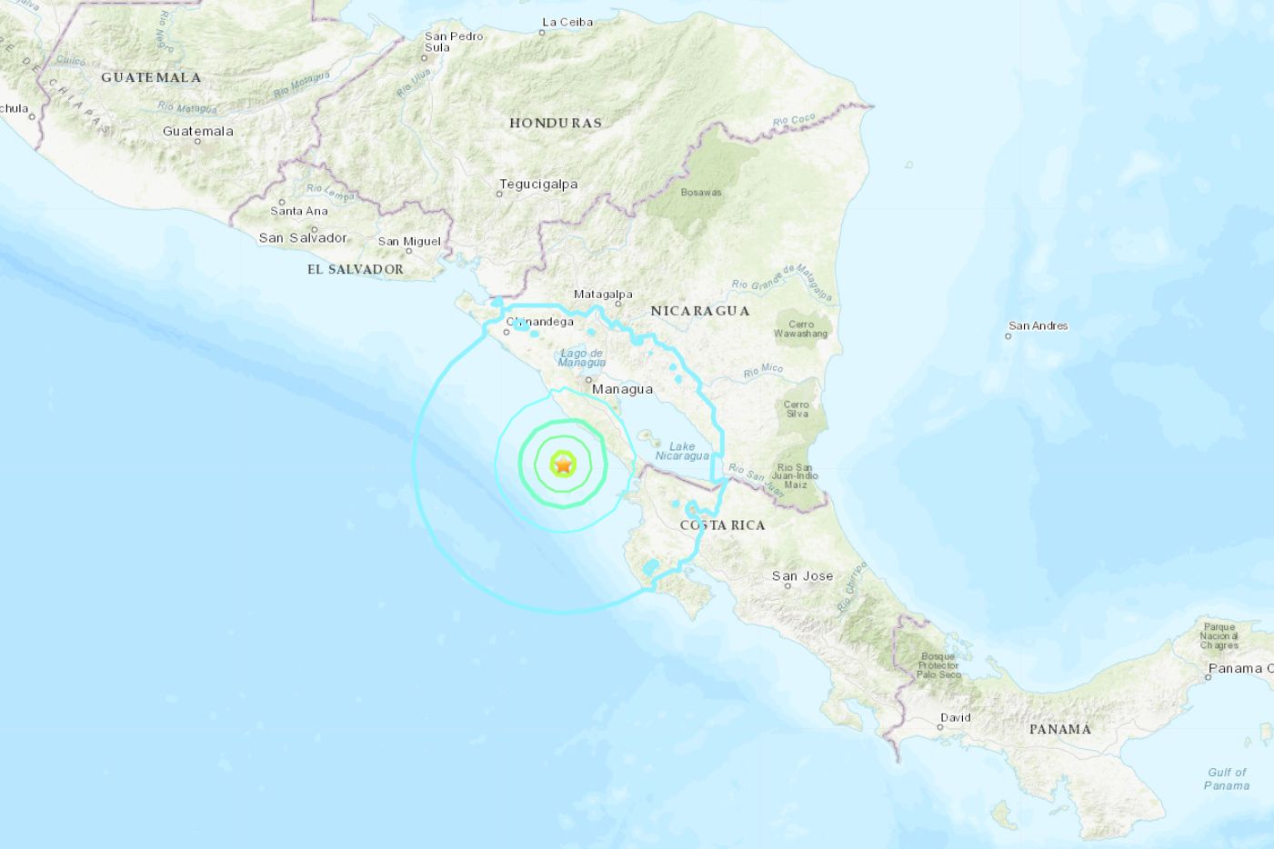 ▲▼ 尼加拉瓜近海發生6.2地震。（圖／翻攝自USGS）