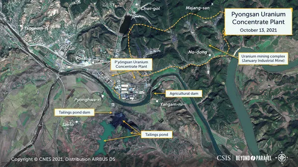 ▲▼北韓用來濃縮鈾礦的「平山鈾精煉廠」被美國智庫分析仍持續在運作中。（圖／翻攝CSIS）