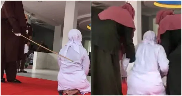 違反伊斯蘭教法被鞭刑。（圖／翻攝自YouTube／Serambi on TV）