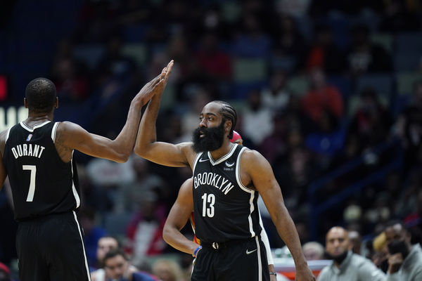 ▲籃網-哈登、杜蘭特。（圖／達志影像／美聯社）