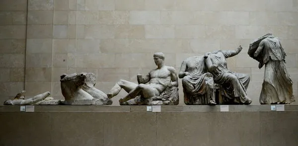 ▲▼一部分的希臘帕德嫩神廟」（Parthenon）神像，現在收藏於大英博物館中。（圖／路透）