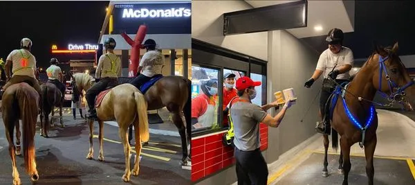 ▲▼馬來西亞有民眾騎馬去得來速買麥當勞。（圖／翻攝自Facebook／3S Equestrian Cyberjaya）