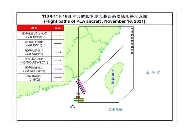 ▲▼共機擾台1116。（圖／國防部提供）