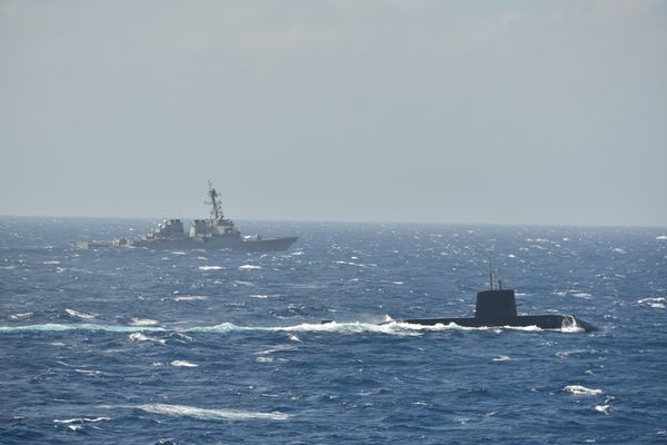 ▲▼ 日本潛艇首次在南海與美軍聯合訓練。（圖／翻攝自推特@JMSDF_PAO）