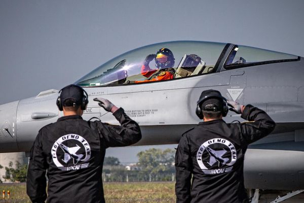 ▲▼蔡英文出席F-16V性能提升接裝典禮。（圖／翻攝蔡英文臉書）