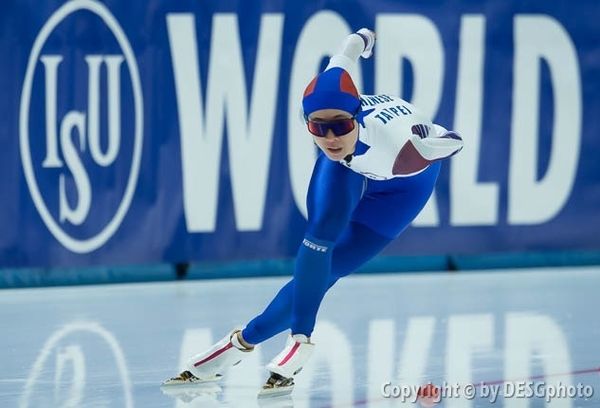 ▲大道競速滑冰世界盃挪威站，黃郁婷在女子1000公尺名列第3。（圖／取自中華滑冰協會／DESGphoto）