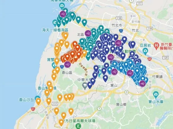 ▲ 新竹市感測器布建點位圖。（圖／新竹市政府提供）