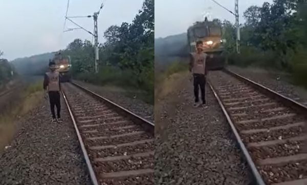 火車高速衝到他身後！　22歲男不甩鳴笛聲「死亡直播」被撞身亡。（圖／翻攝自YouTube）