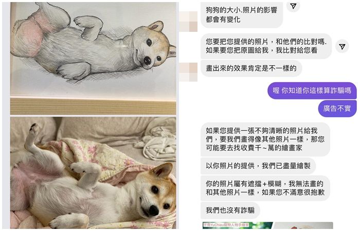 ▲▼花560元等1個月畫毛孩！成品「柴犬變羊駝」她氣炸　網看照片笑翻。（圖／翻攝爆怨公社）