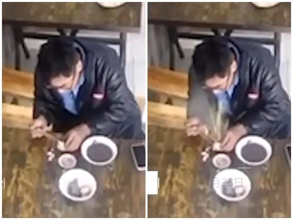 ▲▼早餐店雞蛋突爆炸！他撥殼被「噴滿臉」崩潰：頭髮上都是。（圖／翻攝青蜂俠YouTube）