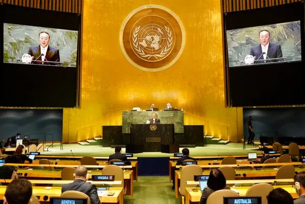 ▲大陸駐聯合國代表張軍。（圖／翻攝央視）