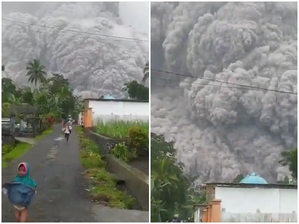 ▲▼印尼東爪哇省塞梅魯火山（Mt Semeru）4日噴發，造成至少13人死亡、41人受傷。（圖／翻攝推特@TaufiqMarhaban）