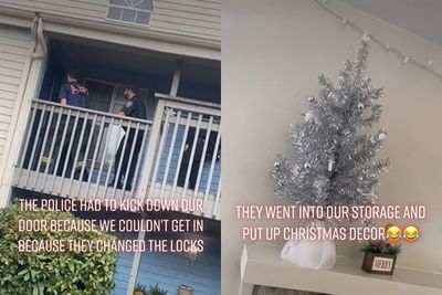 回家發現「遭換鎖鳩佔鵲巢」　警察破門見小偷「不忘擺聖誕樹」